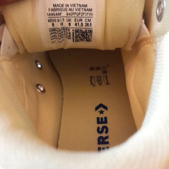 SOLD🟣🟣🟣🟣🟣🟣🟣🟣Chuck Taylor All Star Mid  Canvas White Sneakers Men's 8 - Picture 9 of 11